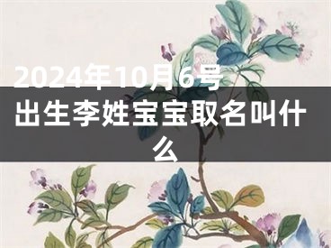 2024年10月6号出生李姓宝宝取名叫什么