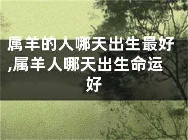 属羊的人哪天出生最好,属羊人哪天出生命运好
