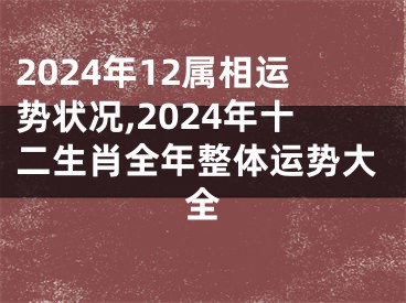 2024年12属相运势状况,2024年十二生肖全年整体运势大全