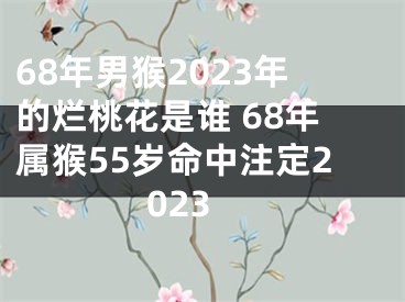 68年男猴2023年的烂桃花是谁 68年属猴55岁命中注定2023