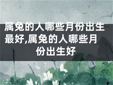 属兔的人哪些月份出生最好,属兔的人哪些月份出生好