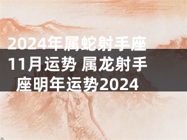 2024年属蛇射手座11月运势 属龙射手座明年运势2024