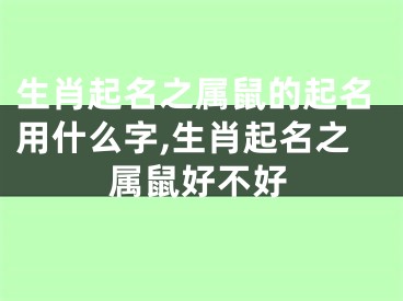 生肖起名之属鼠的起名用什么字,生肖起名之属鼠好不好