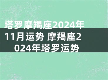 塔罗摩羯座2024年11月运势 摩羯座2024年塔罗运势