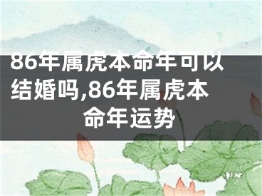 86年属虎本命年可以结婚吗,86年属虎本命年运势