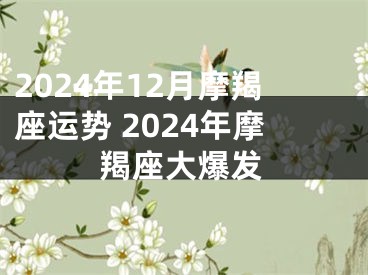 2024年12月摩羯座运势 2024年摩羯座大爆发