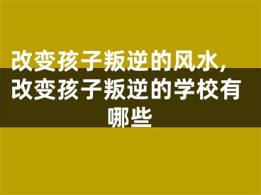 改变孩子叛逆的风水,改变孩子叛逆的学校有哪些