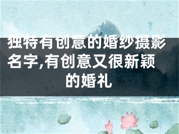 独特有创意的婚纱摄影名字,有创意又很新颖的婚礼