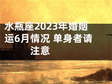 水瓶座2023年婚姻运6月情况 单身者请注意 　　