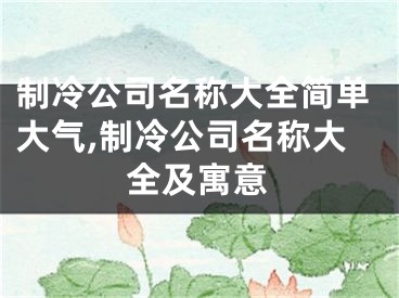 制冷公司名称大全简单大气,制冷公司名称大全及寓意