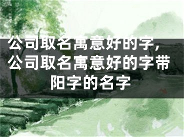 公司取名寓意好的字,公司取名寓意好的字带阳字的名字