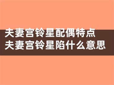 夫妻宫铃星配偶特点 夫妻宫铃星陷什么意思