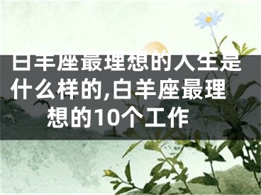 白羊座最理想的人生是什么样的,白羊座最理想的10个工作