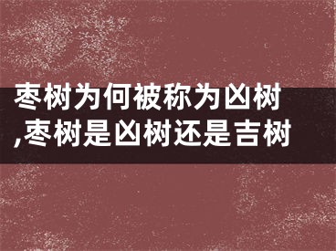枣树为何被称为凶树 ,枣树是凶树还是吉树