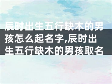 辰时出生五行缺木的男孩怎么起名字,辰时出生五行缺木的男孩取名