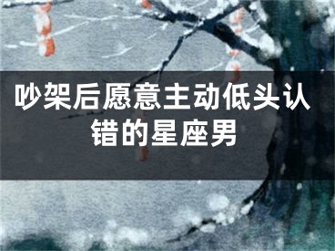 吵架后愿意主动低头认错的星座男