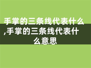 手掌的三条线代表什么,手掌的三条线代表什么意思