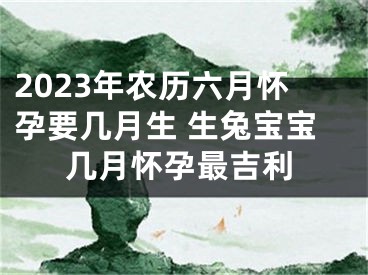 2023年农历六月怀孕要几月生 生兔宝宝几月怀孕最吉利