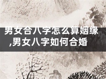 男女合八字怎么算姻缘,男女八字如何合婚