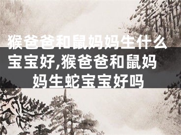 猴爸爸和鼠妈妈生什么宝宝好,猴爸爸和鼠妈妈生蛇宝宝好吗