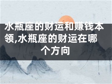 水瓶座的财运和赚钱本领,水瓶座的财运在哪个方向