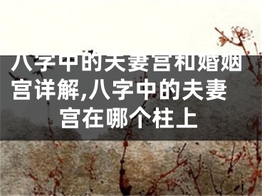 八字中的夫妻宫和婚姻宫详解,八字中的夫妻宫在哪个柱上