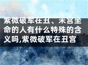 紫微破军在丑、未宫坐命的人有什么特殊的含义吗,紫微破军在丑宫