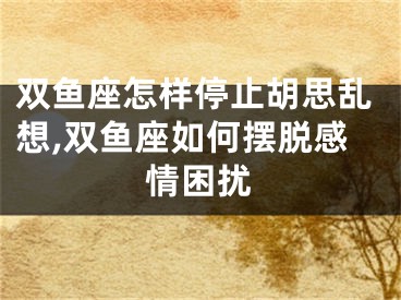 双鱼座怎样停止胡思乱想,双鱼座如何摆脱感情困扰