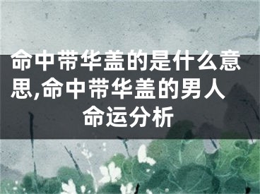 命中带华盖的是什么意思,命中带华盖的男人命运分析