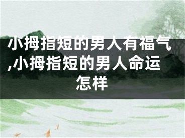 小拇指短的男人有福气,小拇指短的男人命运怎样