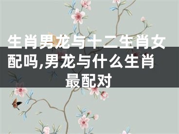 生肖男龙与十二生肖女配吗,男龙与什么生肖最配对