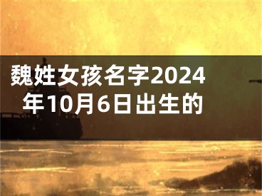 魏姓女孩名字2024年10月6日出生的