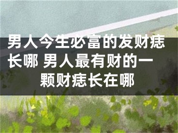 男人今生必富的发财痣长哪 男人最有财的一颗财痣长在哪