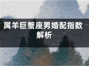 属羊巨蟹座男婚配指数解析