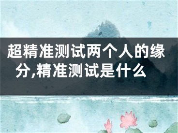 超精准测试两个人的缘分,精准测试是什么