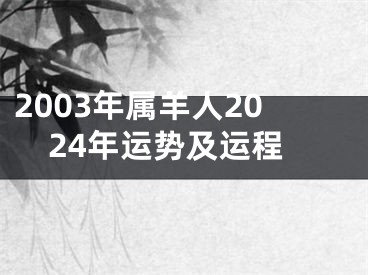 2003年属羊人2024年运势及运程
