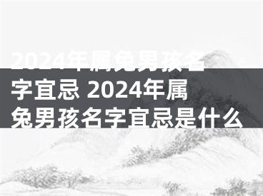 2024年属兔男孩名字宜忌 2024年属兔男孩名字宜忌是什么