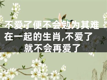 不爱了便不会勉为其难在一起的生肖,不爱了就不会再爱了