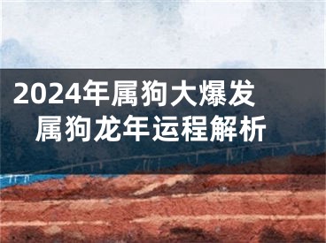 2024年属狗大爆发 属狗龙年运程解析