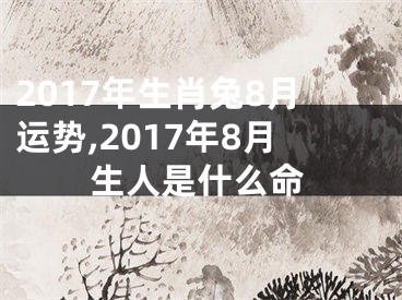 2017年生肖兔8月运势,2017年8月生人是什么命