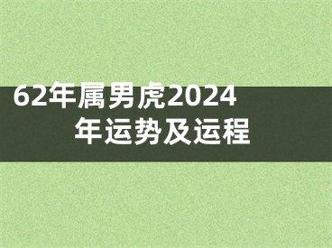 62年属男虎2024年运势及运程