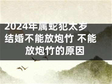 2024年属蛇犯太岁结婚不能放炮竹 不能放炮竹的原因
