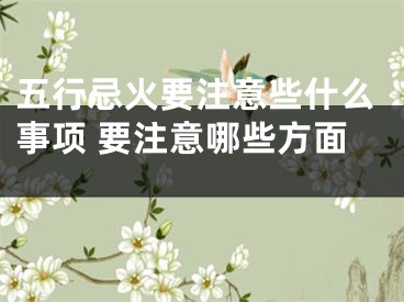 五行忌火要注意些什么事项 要注意哪些方面 