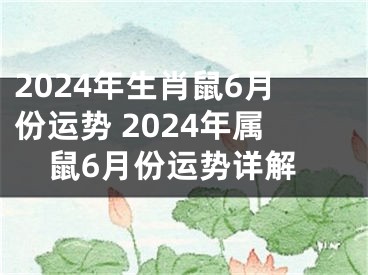 2024年生肖鼠6月份运势 2024年属鼠6月份运势详解