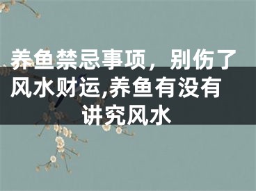 养鱼禁忌事项，别伤了风水财运,养鱼有没有讲究风水