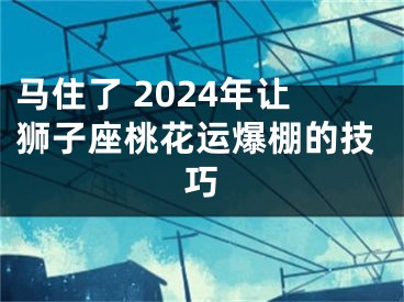 马住了 2024年让狮子座桃花运爆棚的技巧