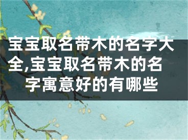 宝宝取名带木的名字大全,宝宝取名带木的名字寓意好的有哪些