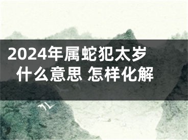 2024年属蛇犯太岁什么意思 怎样化解