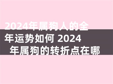 2024年属狗人的全年运势如何 2024年属狗的转折点在哪