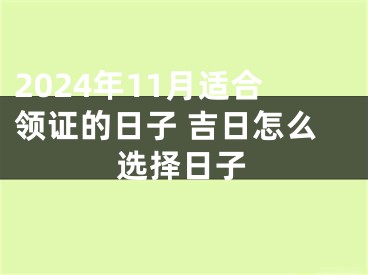 2024年11月适合领证的日子 吉日怎么选择日子